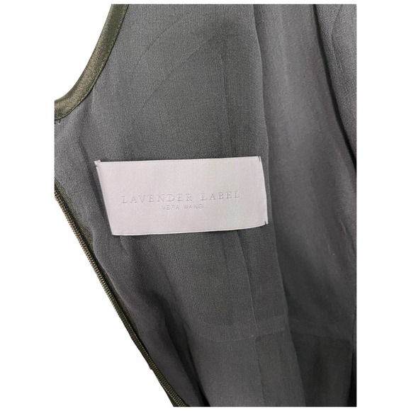 Lavender Label Vera Wang Beaded Cocktail Ruffle Sleeveless Satin Dress Black 6 - Picture 15 of 16